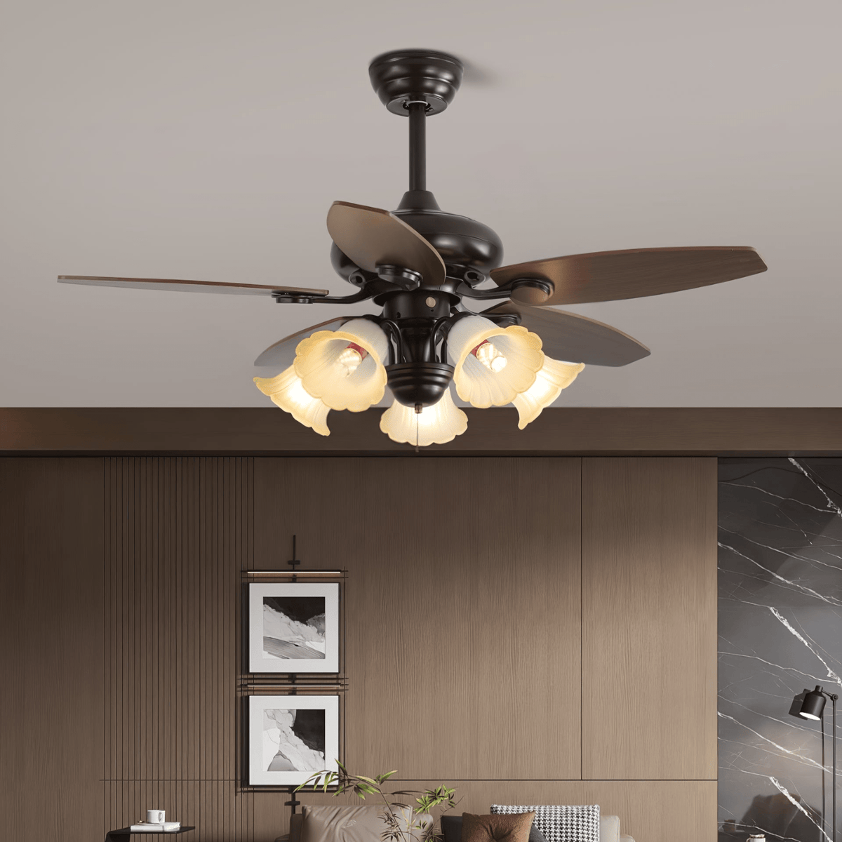 Roselore Bloom Ceiling Fan Light — product view 9