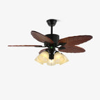 Banana Wood Leaves Ceiling Fan Light — product view 8