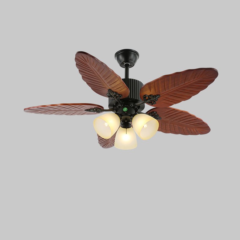 Banana Wood Leaves Ceiling Fan Light — product view 14