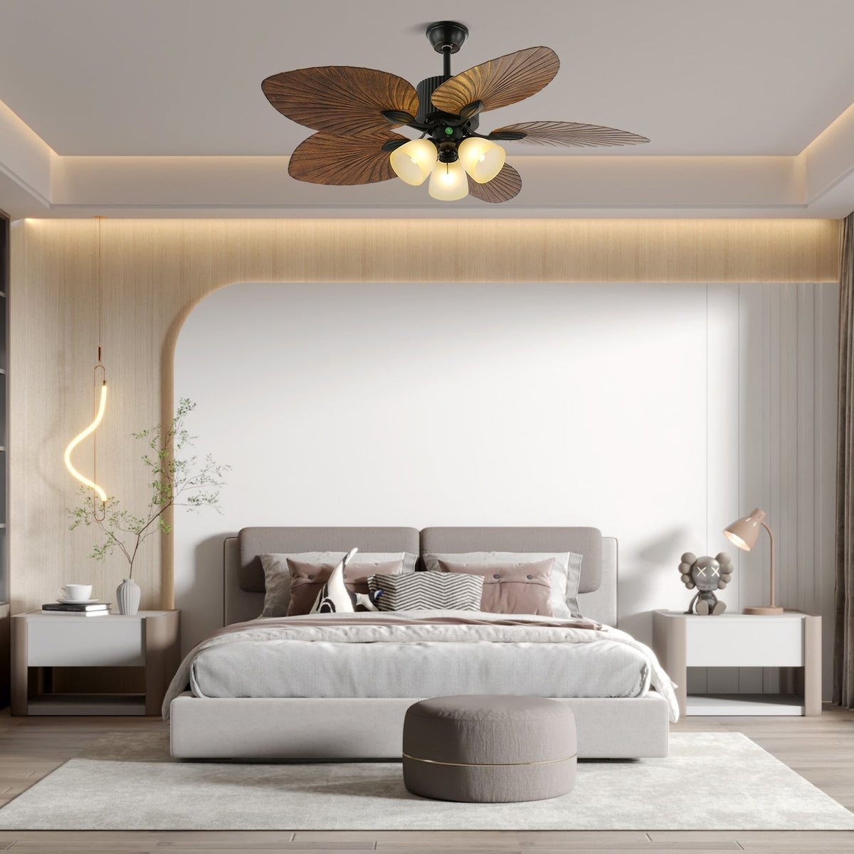 Banana Leaves Ceiling Fan Light — product view 23