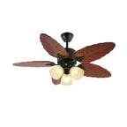 Banana Wood Leaves Ceiling Fan Light — product view 3