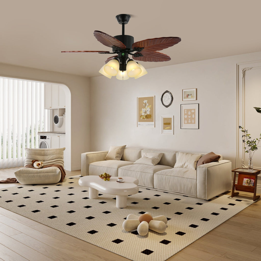 Banana Leaves Ceiling Fan Light — product view 20